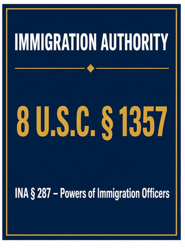 Immigration Authority — 8 U.S.C. § 1357, INA § 287 Powers of Immigration Officers